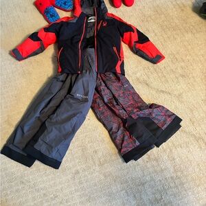 Spyder Black and Red Kids' Winter Jacket